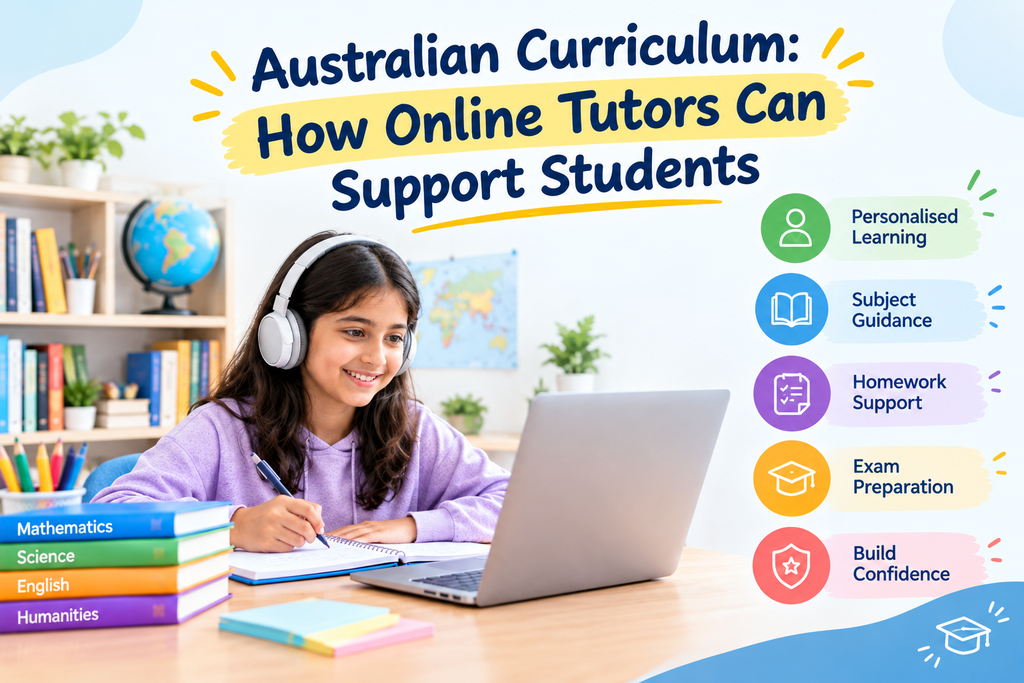 Australian Curriculum online tutoring with a student learning through personalised online lessons