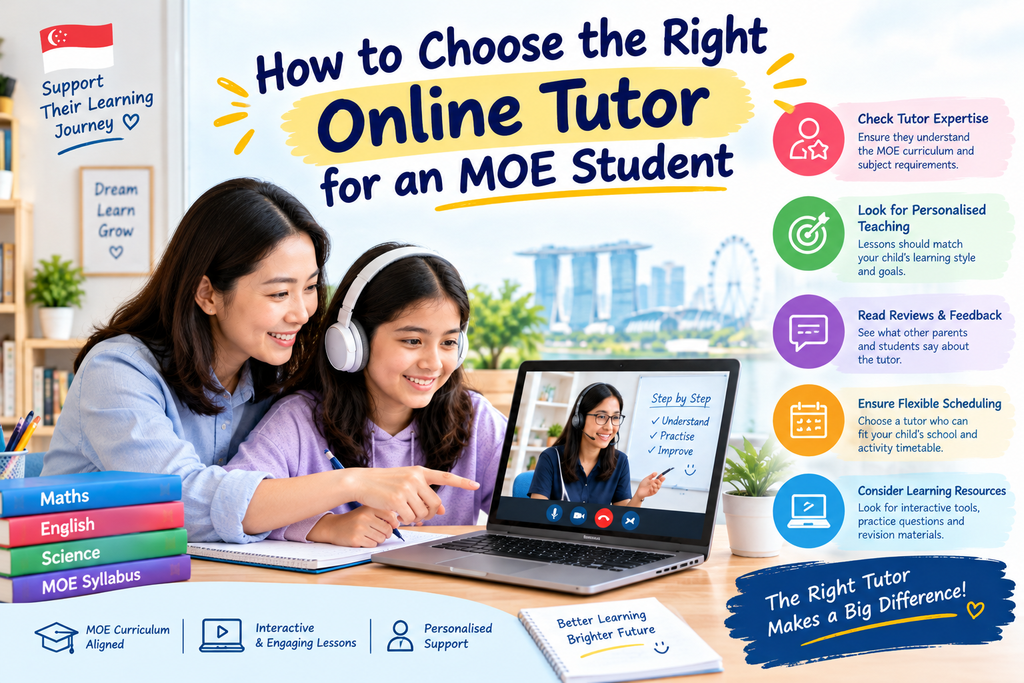 How to choose the right online tutor for an MOE Singapore student, focusing on tutor expertise, personalised teaching.
