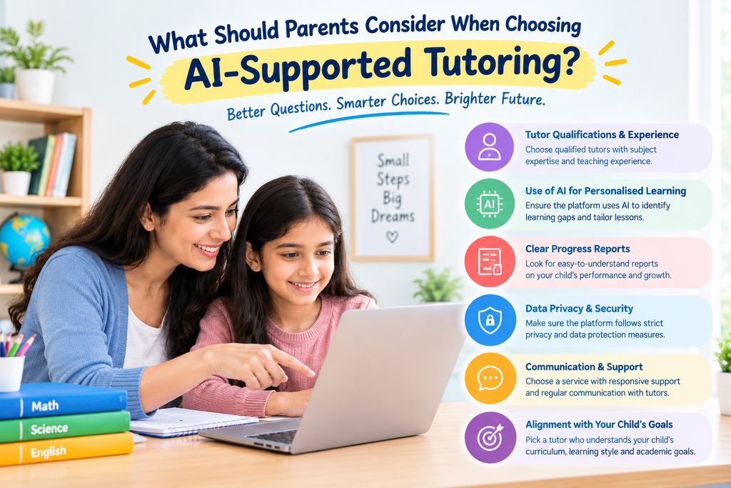 Parents choosing AI-supported tutoring by comparing tutor qualifications